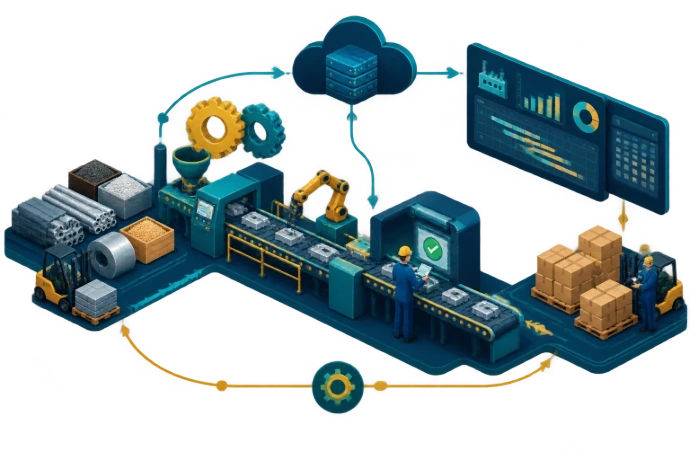 مدیریت تولید با ERP؛ از مواد اولیه و برنامه‌ریزی تا کنترل کیفیت محصول